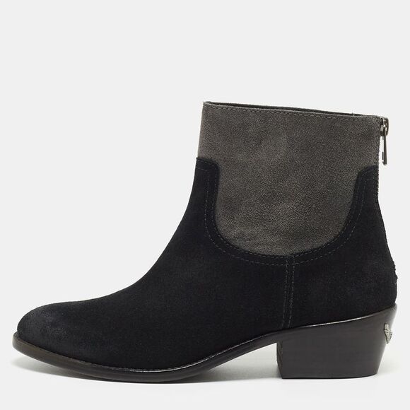 Zadig & Voltaire Black/Grey Suede Ankle Boots Size 36 - Picture 1 of 4